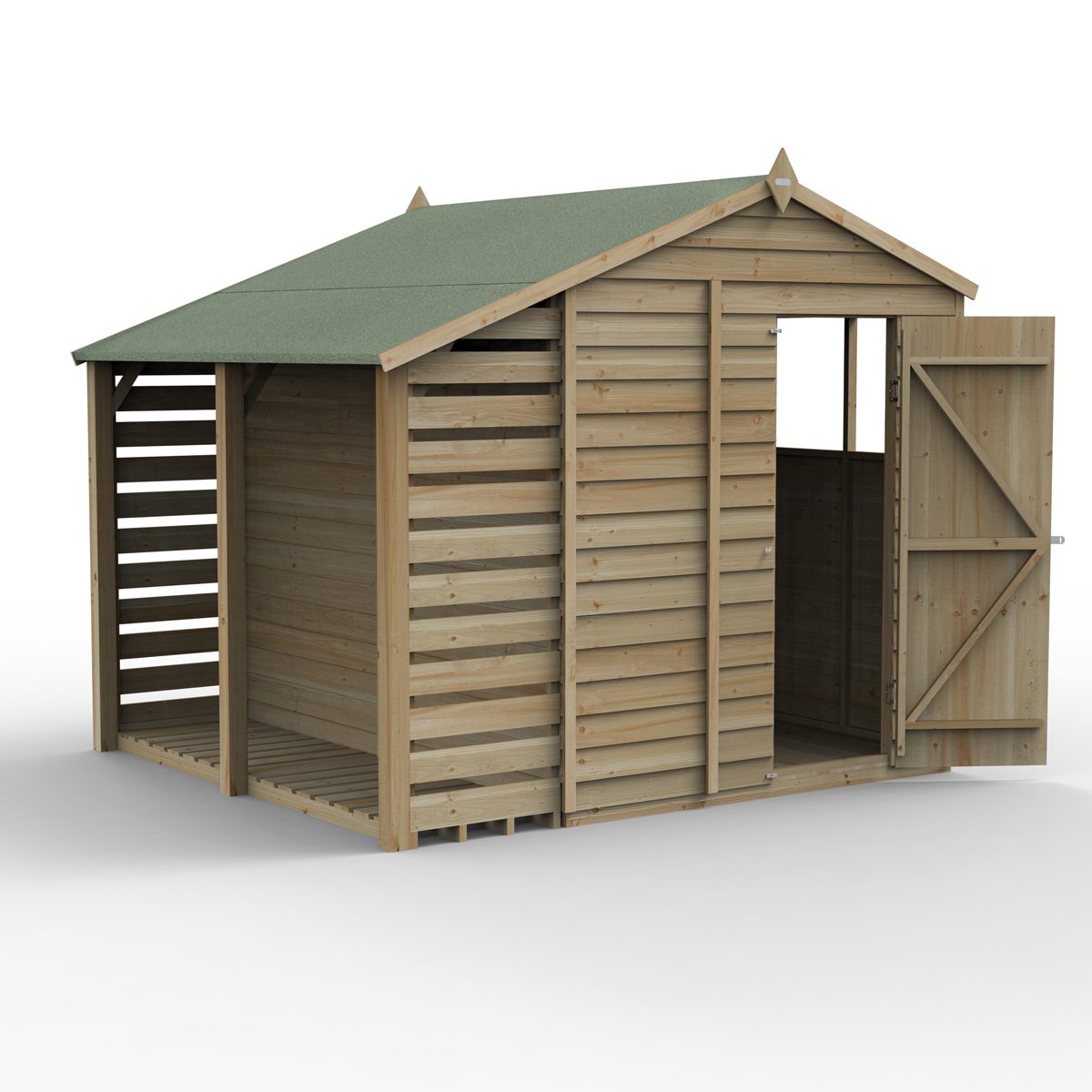 5013053200780 1 4LIFE Apex Shed 6x8 Single Door 2 Windows With Lean To .jpg